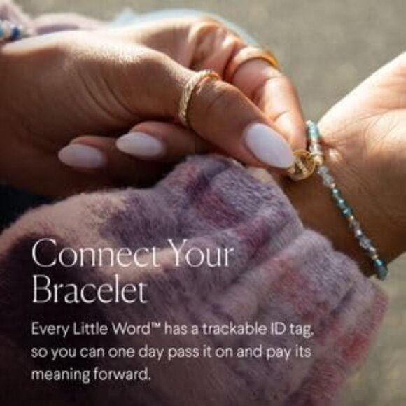 Inspire Colorful Beaded Brass Bracelet with Positive Message, M/L - Picture 5 of 7